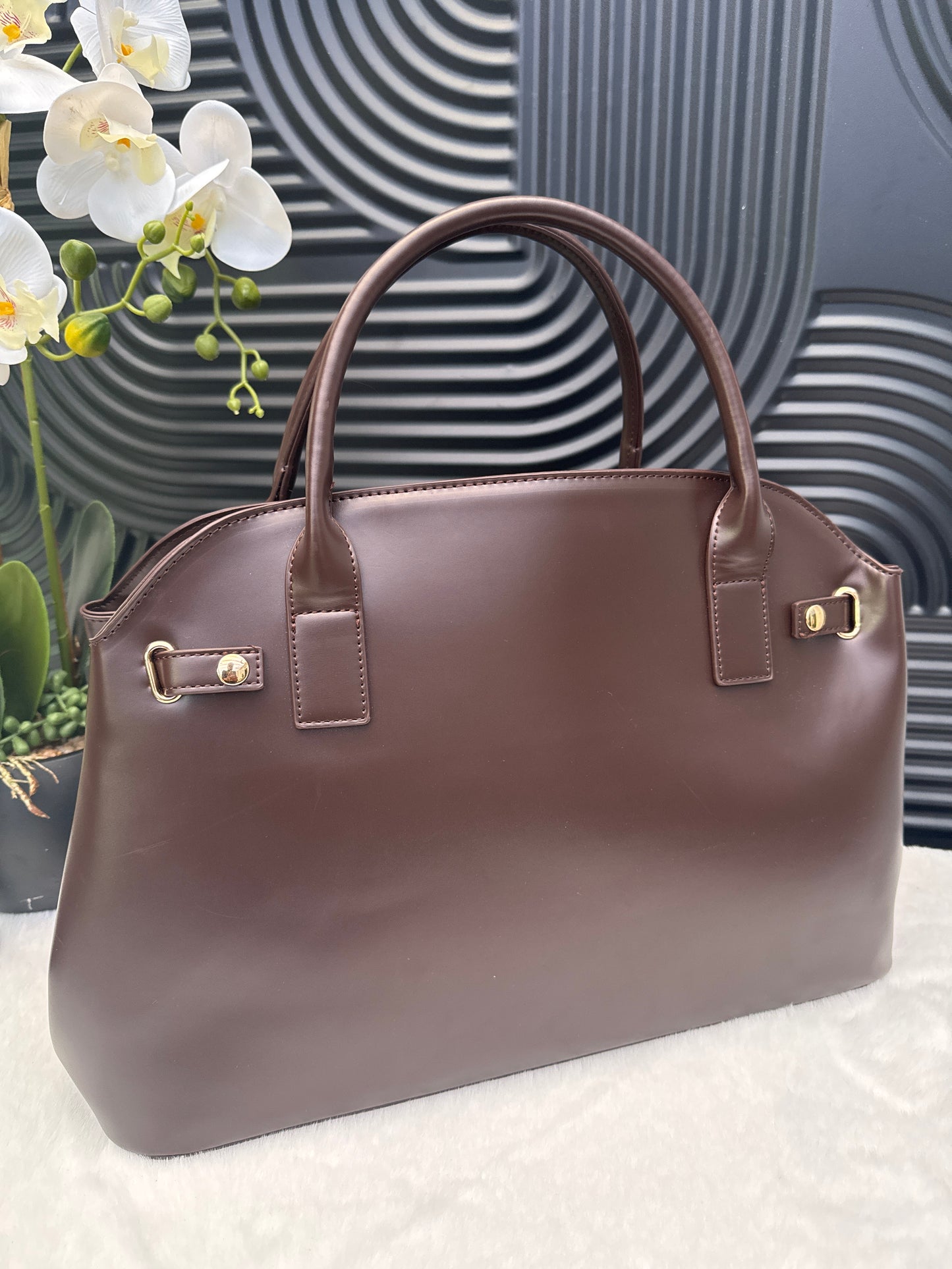 River Island Brown Charm Tote Bag