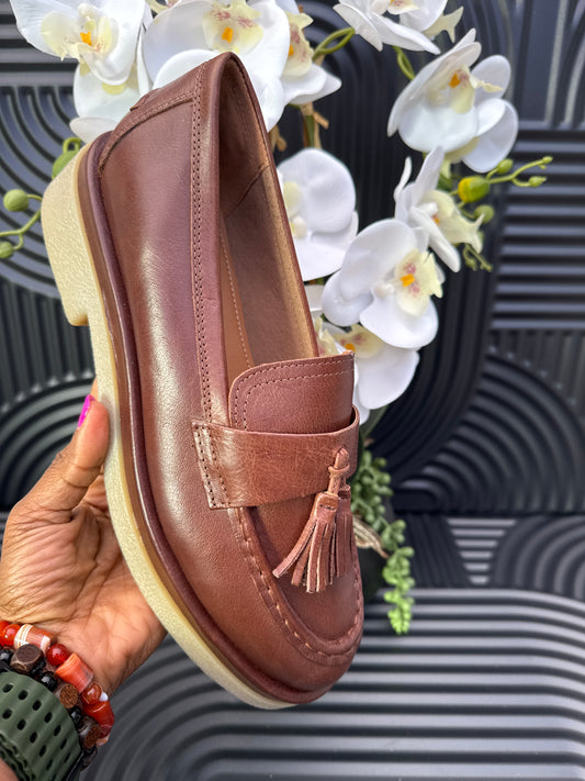Ladies Tassel rubber sole loafers