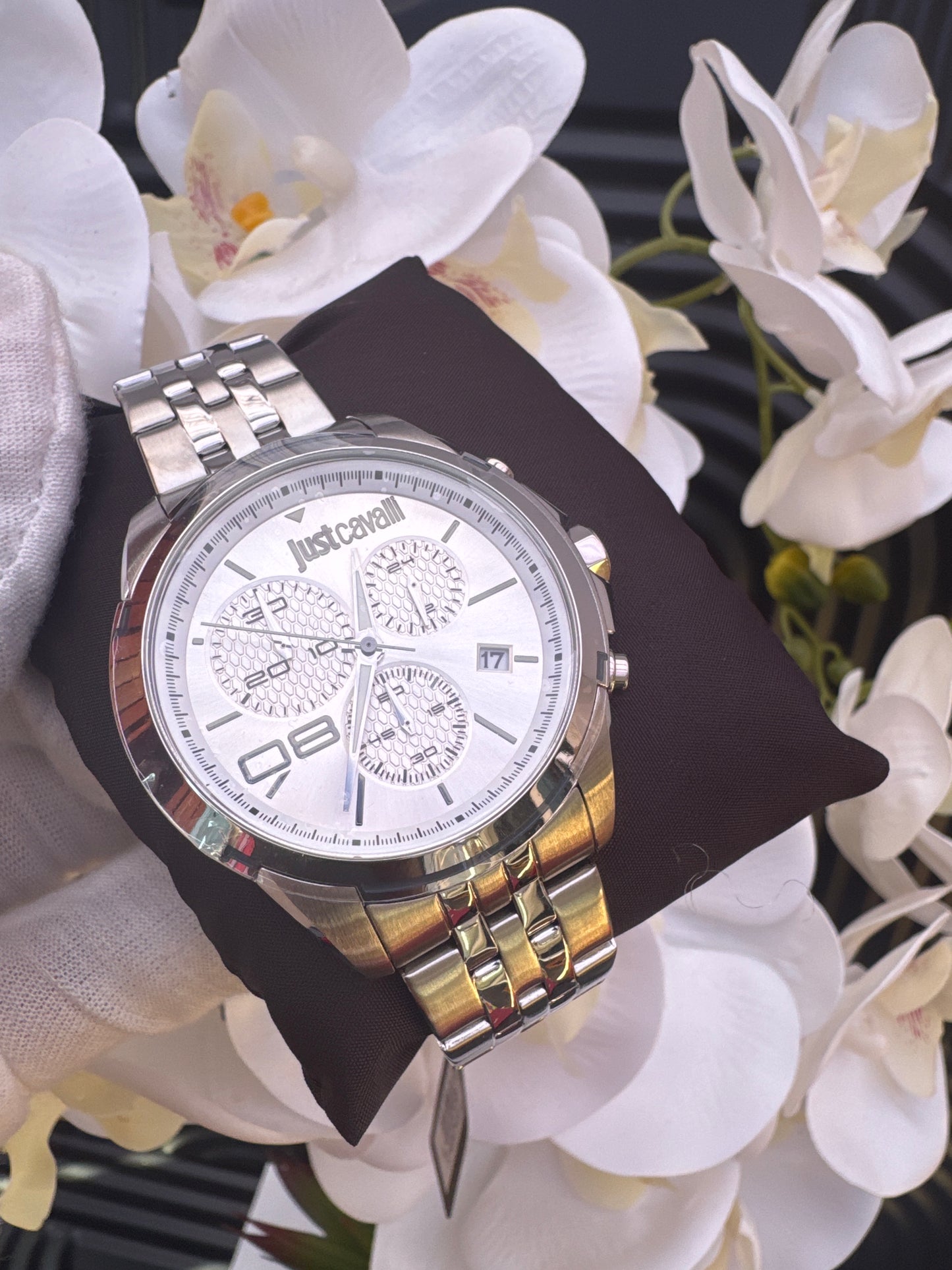 Just Cavalli Chronograph SIlver Watch for men