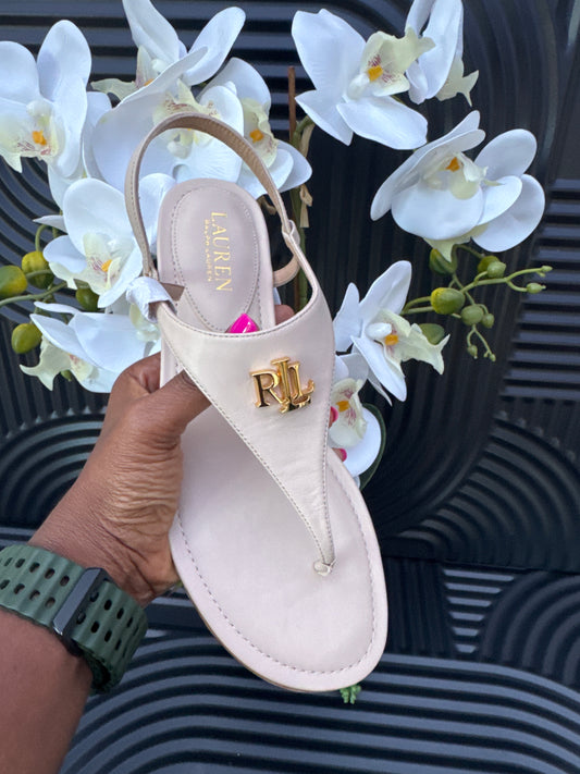 Ralph Lauren Nude T-Bar Sandals