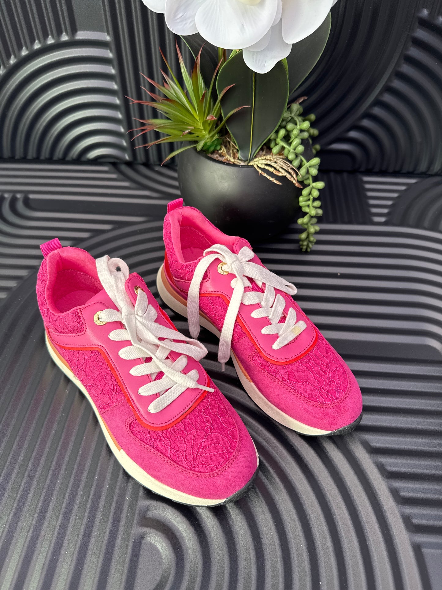 Pink Lace Detail Sneakers