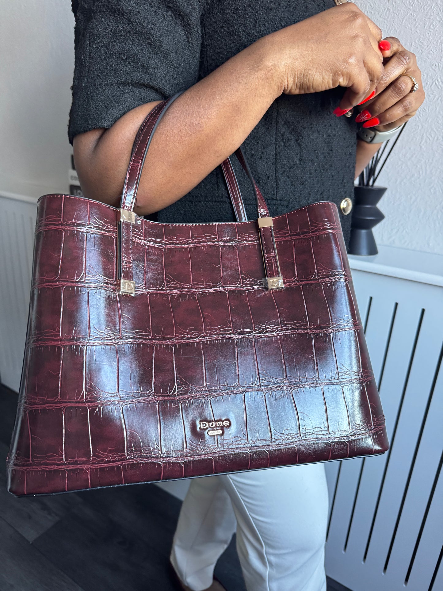 DUNE Croc Effect Shoulder Bag