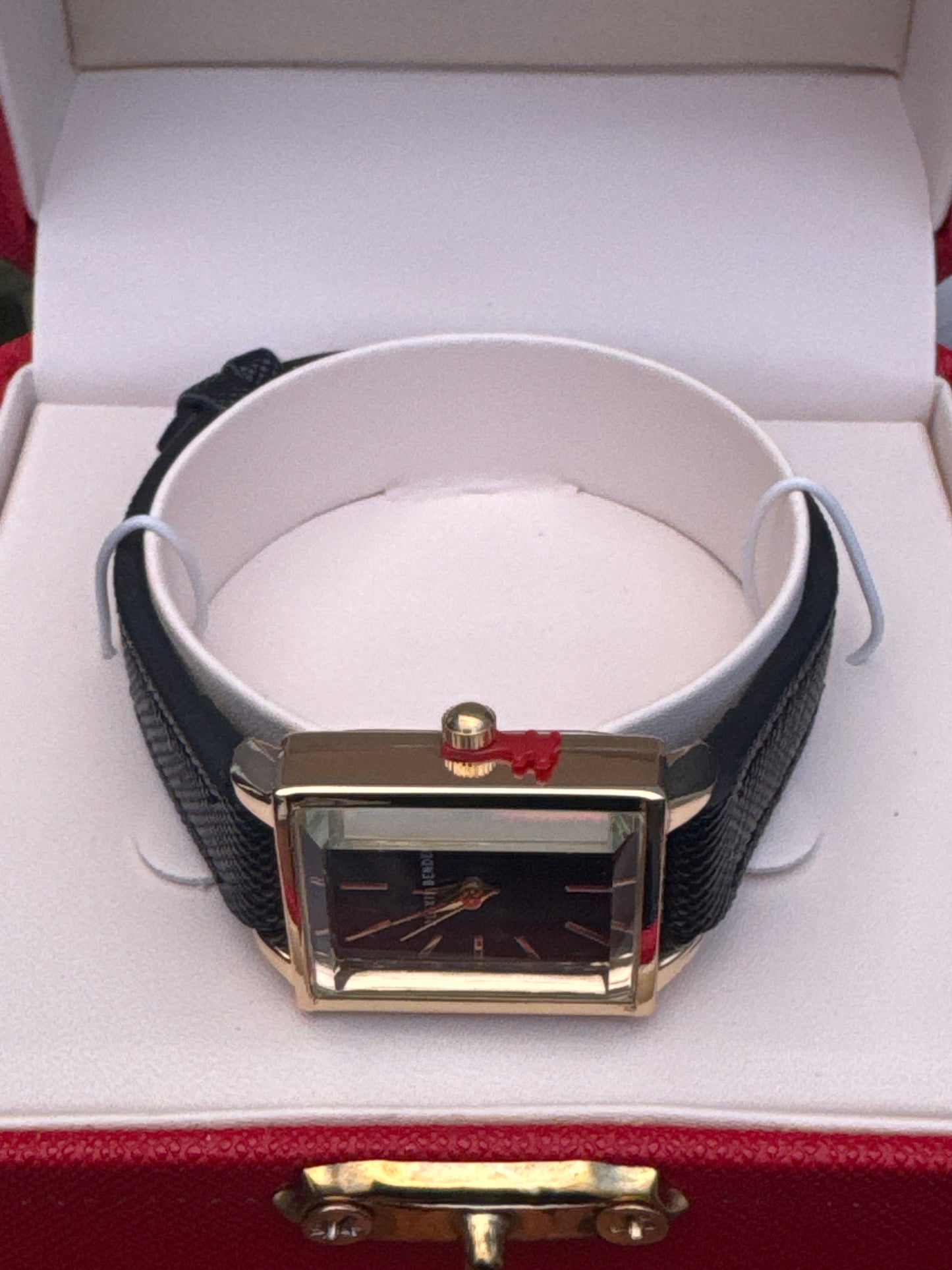 Black & Gold Tone Square Watch