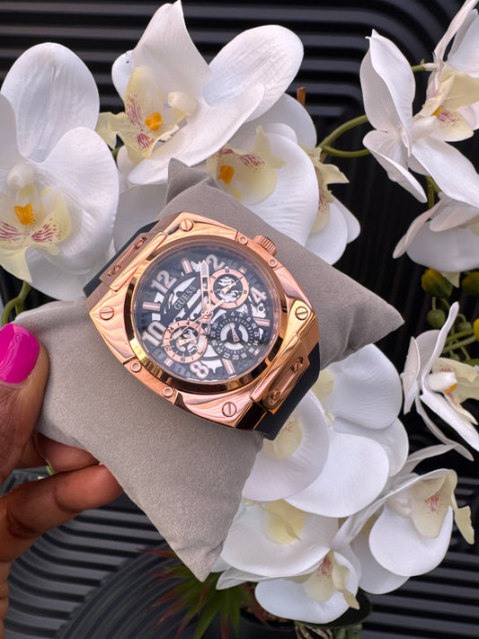 Guess  Navy & Rose Gold Tone Chronograph Watch