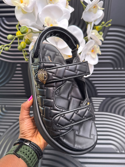 KG Black Leather Pump Sandal