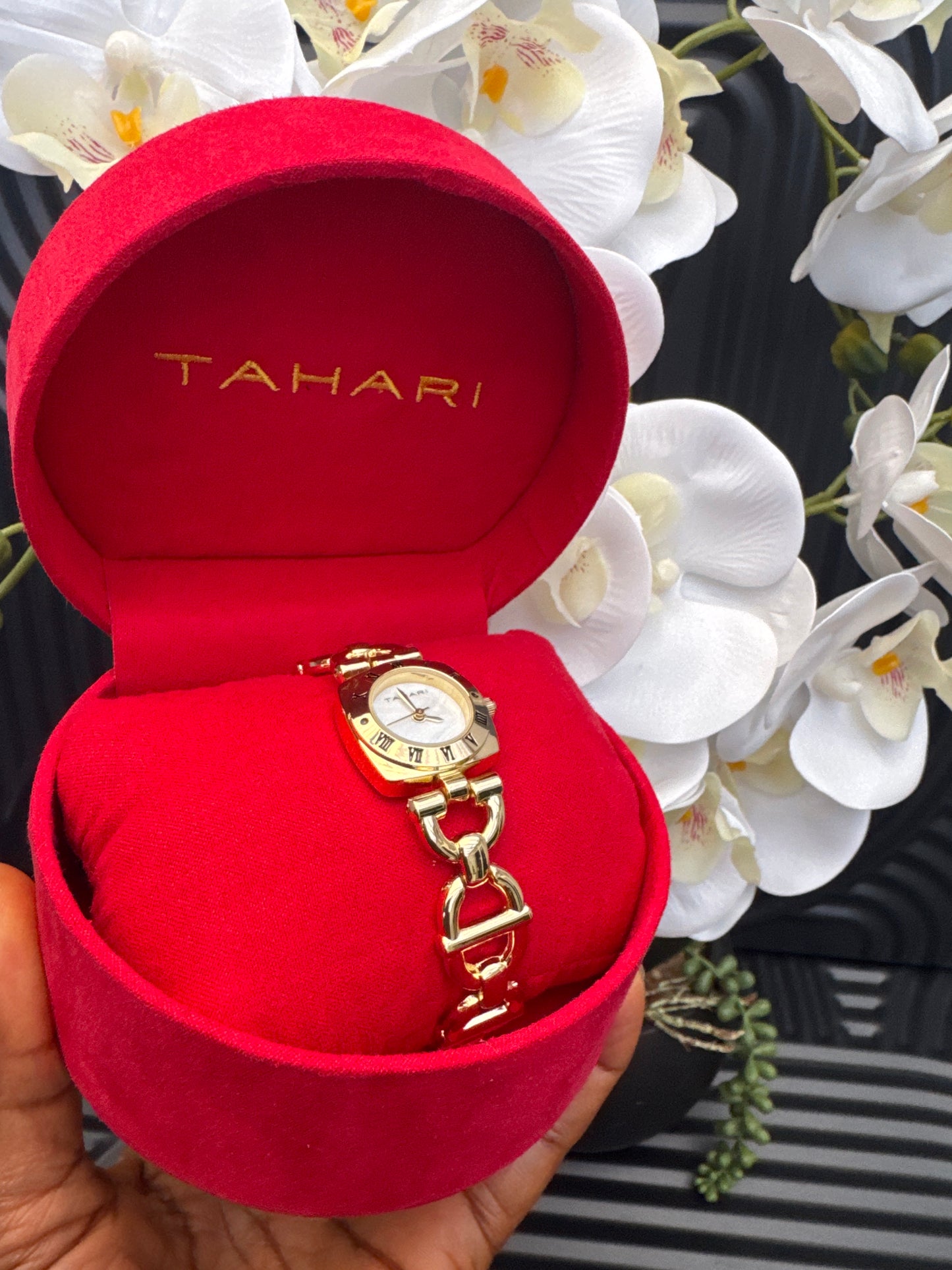 Gold Tone Chain Strap Watch