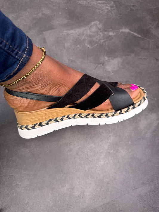 Crossover Wedge Sandal