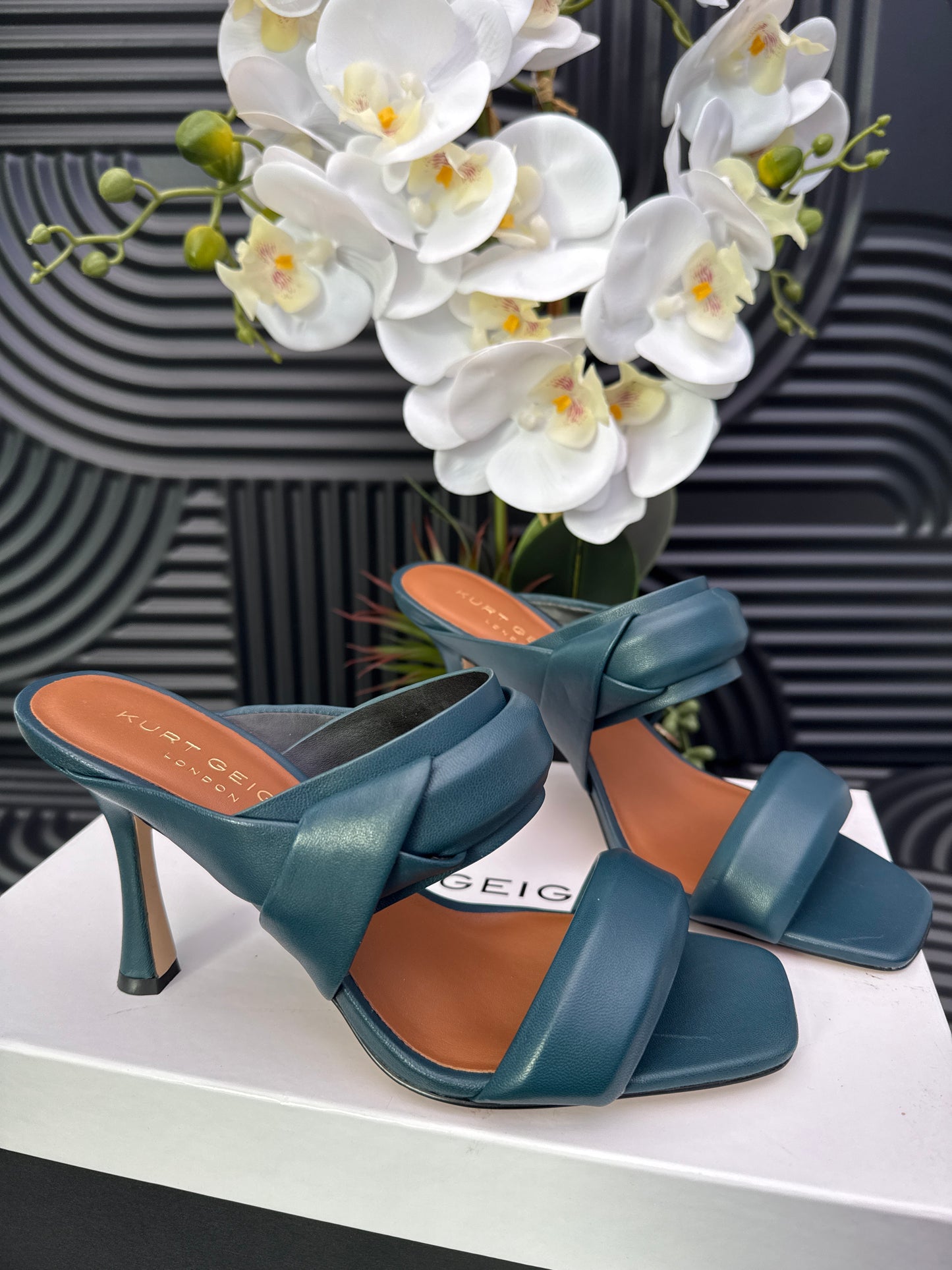 Strappy heeled mule sandal
