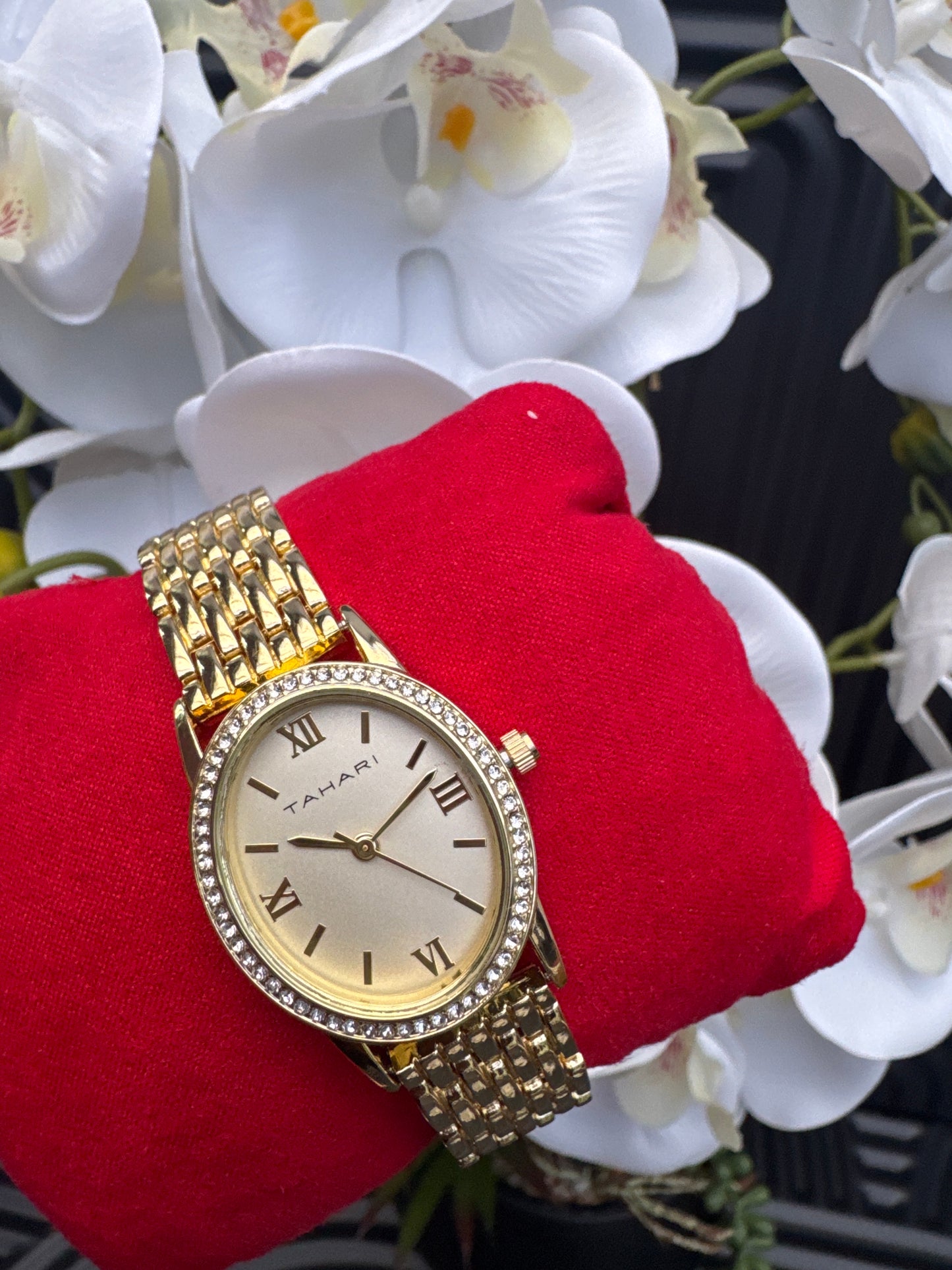 Gold Tone Oval Dial Watch