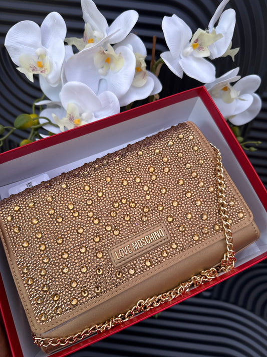 Gold Embellished Shoulder Bag in a box