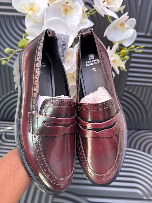 Burgundy loafers for ladies