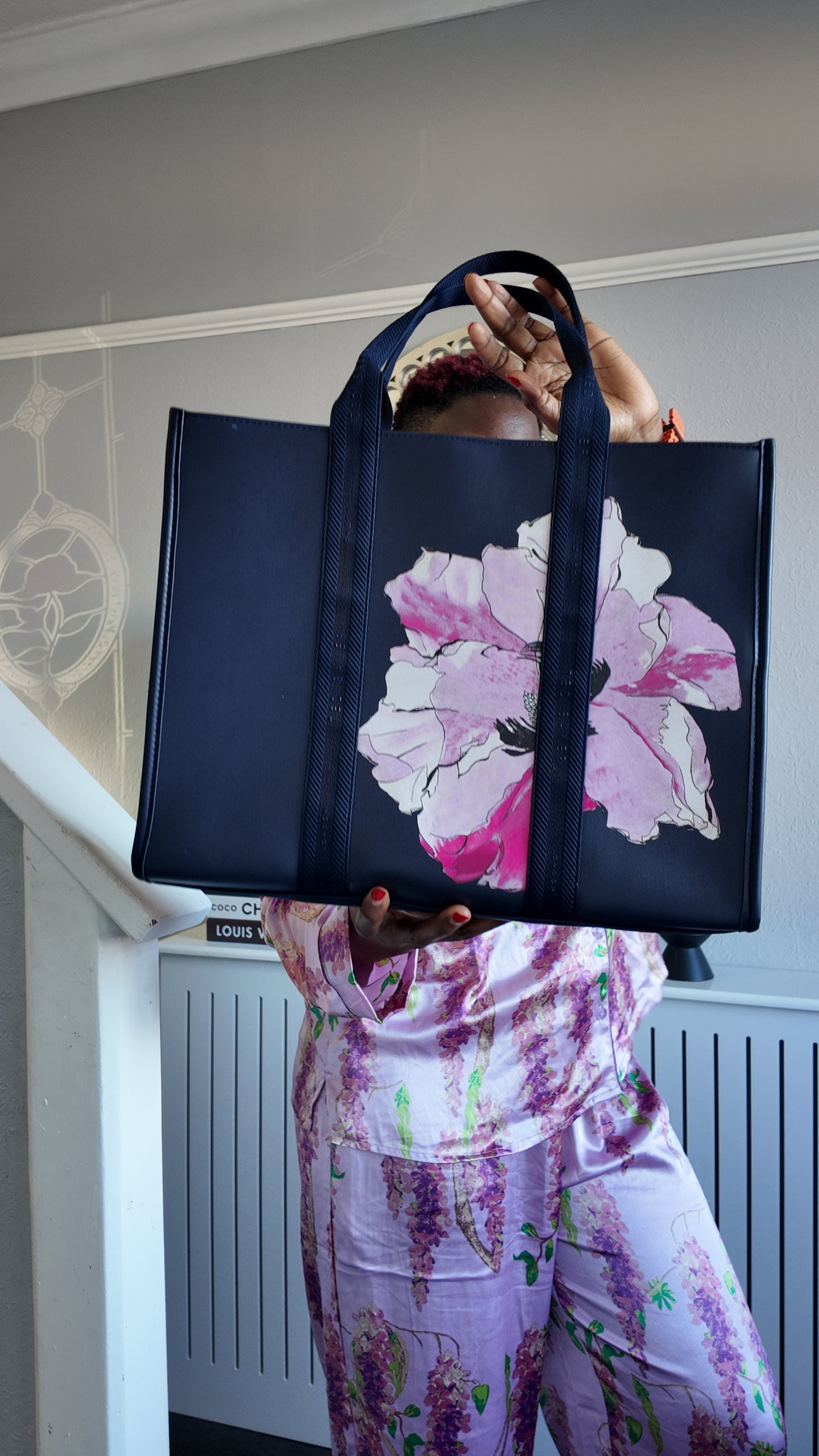 Ted Baker Floral Patterned Leather Tote Bag