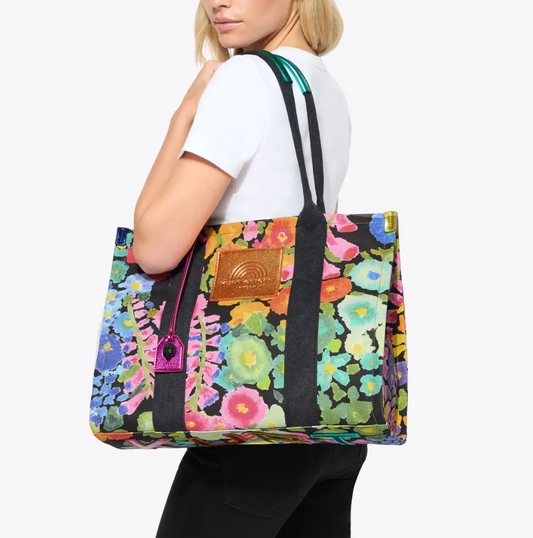 Large KG Floral Canvas Tote Bag