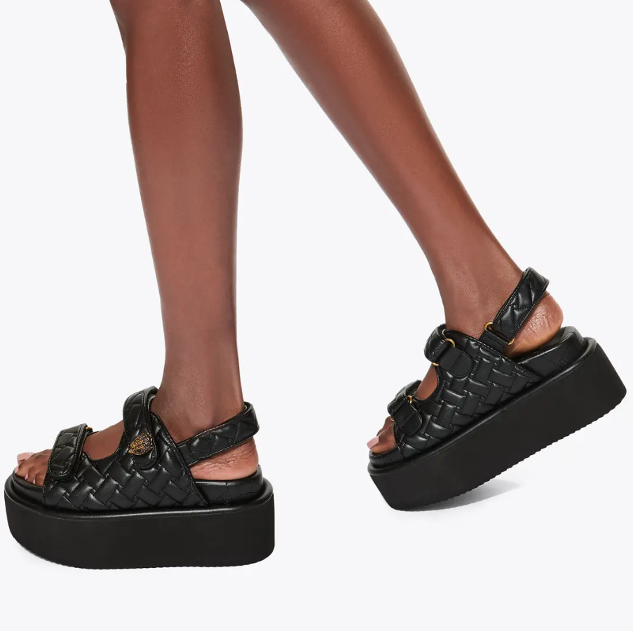 KG Black Leather Pump Sandal