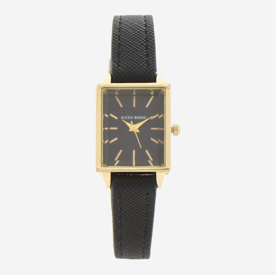 Black & Gold Tone Square Watch