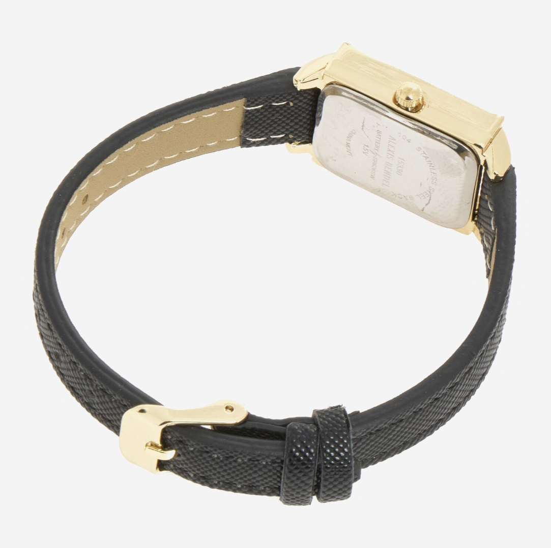 Black & Gold Tone Square Watch