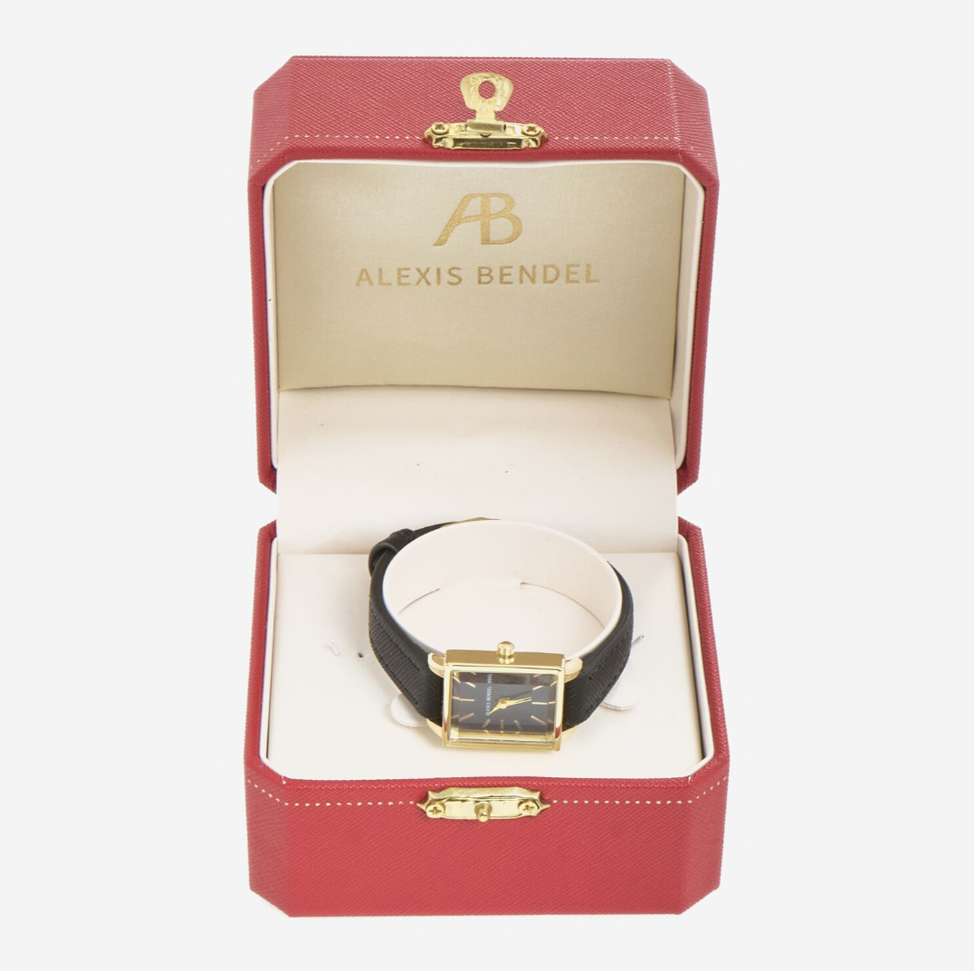 Black & Gold Tone Square Watch