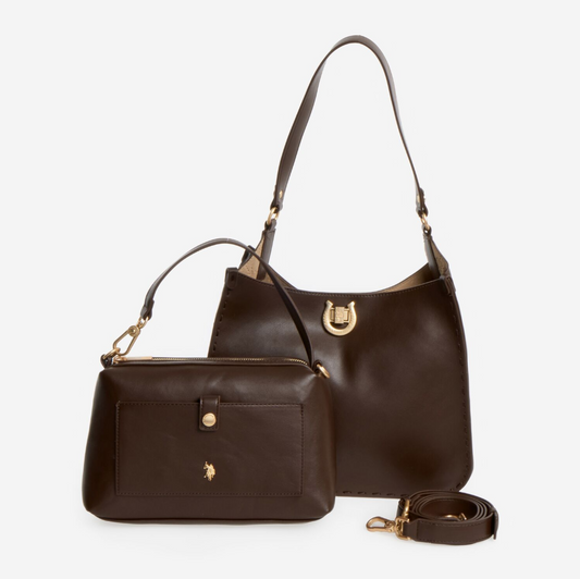 US Polo Brown Handbag Gift Set