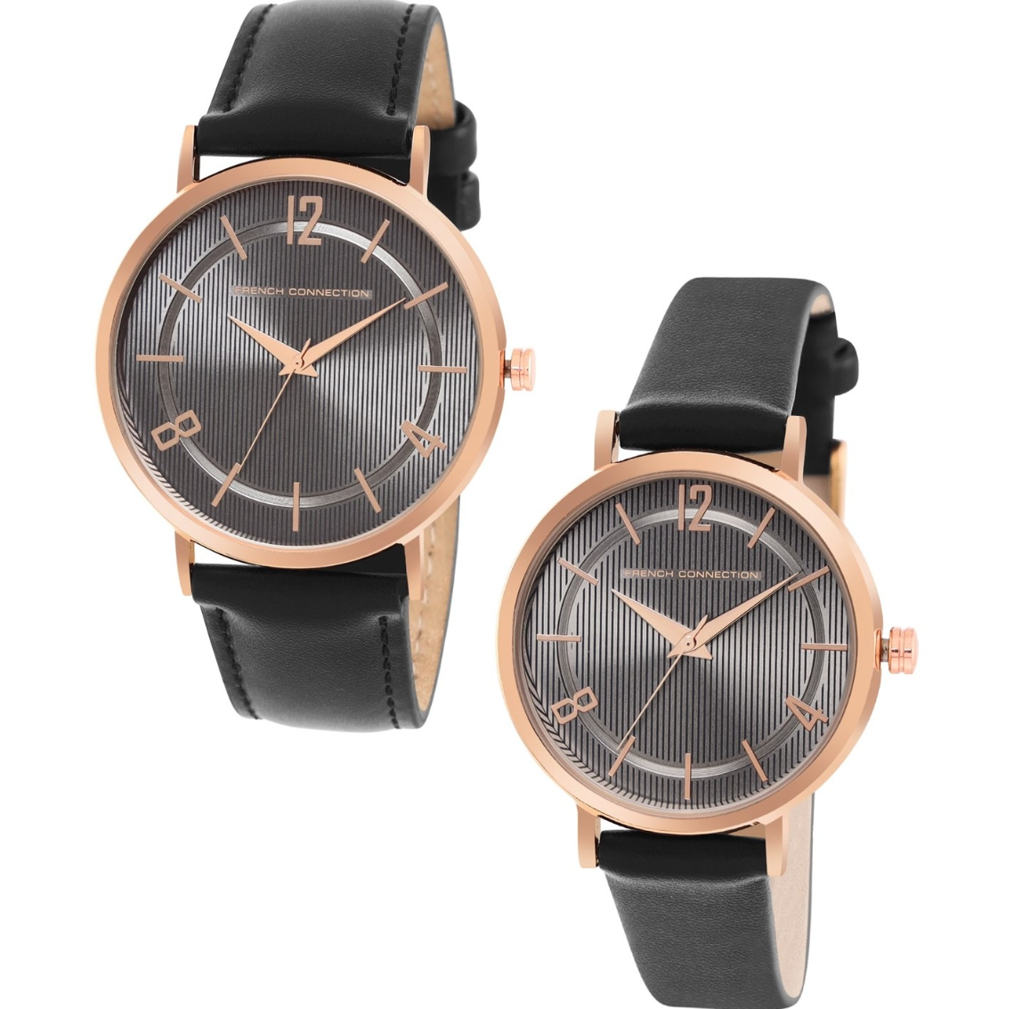 French Connection Black Dial His &amp; Hers Set