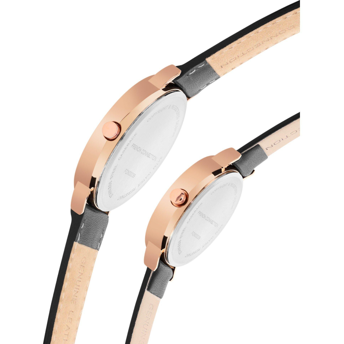 French Connection Black Dial His &amp; Hers Set