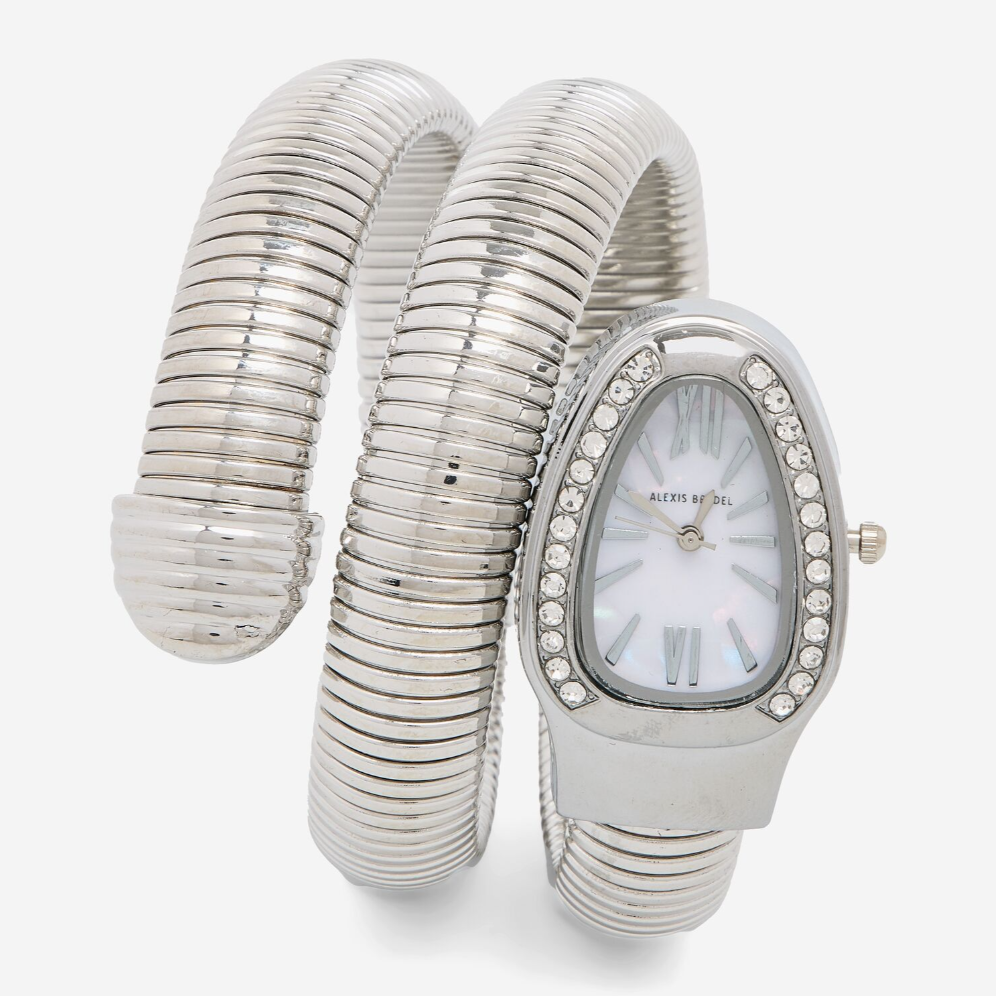 Silver Tone Diamante Embellished Watch