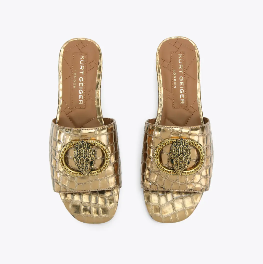 Kurt Geiger KG Gold Flat Sandal