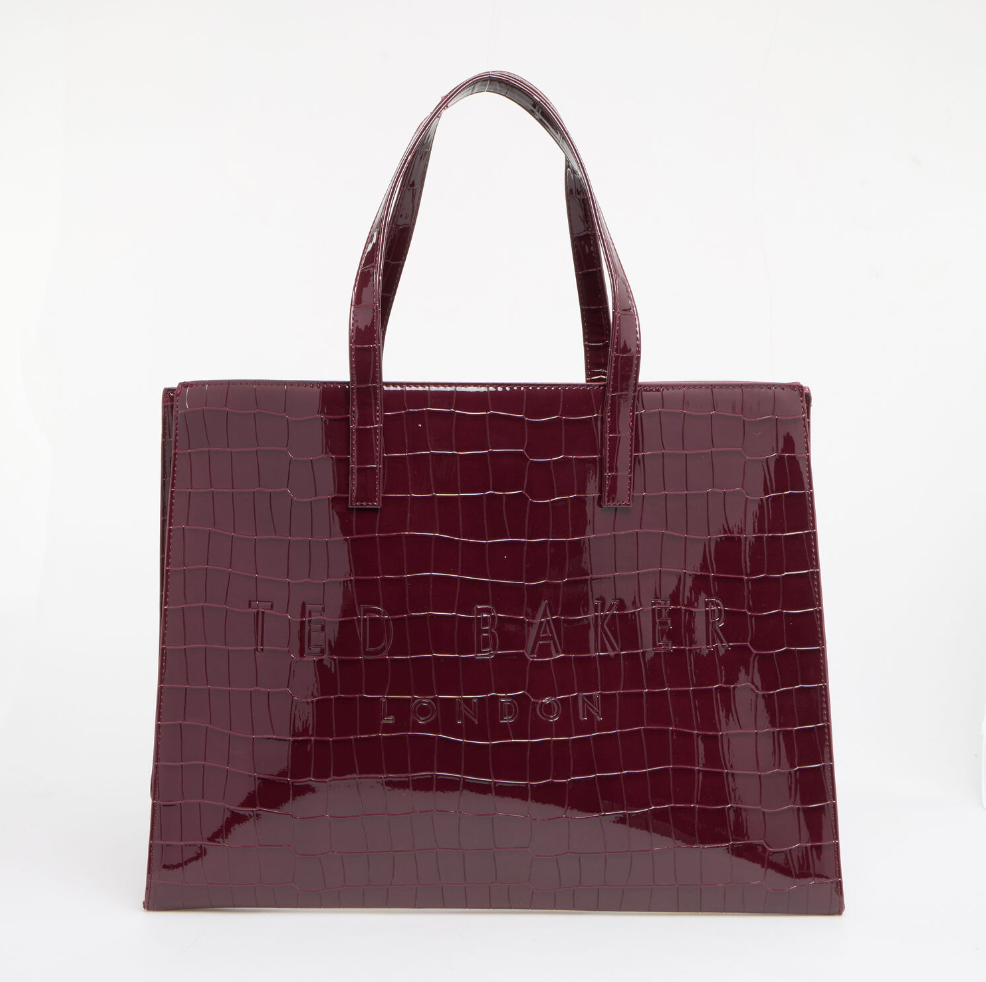 Ted Baker Burgundy Croc Effect XL Icon Bag