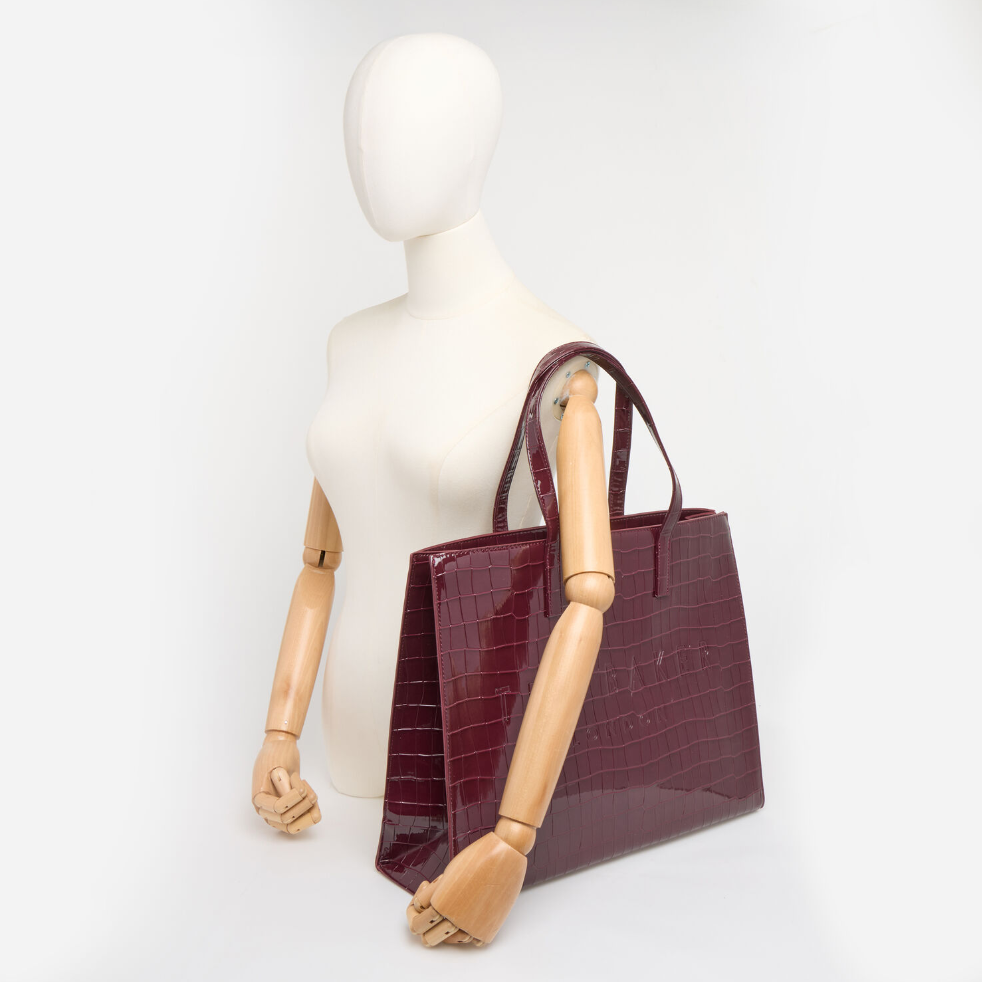 Ted Baker Burgundy Croc Effect XL Icon Bag