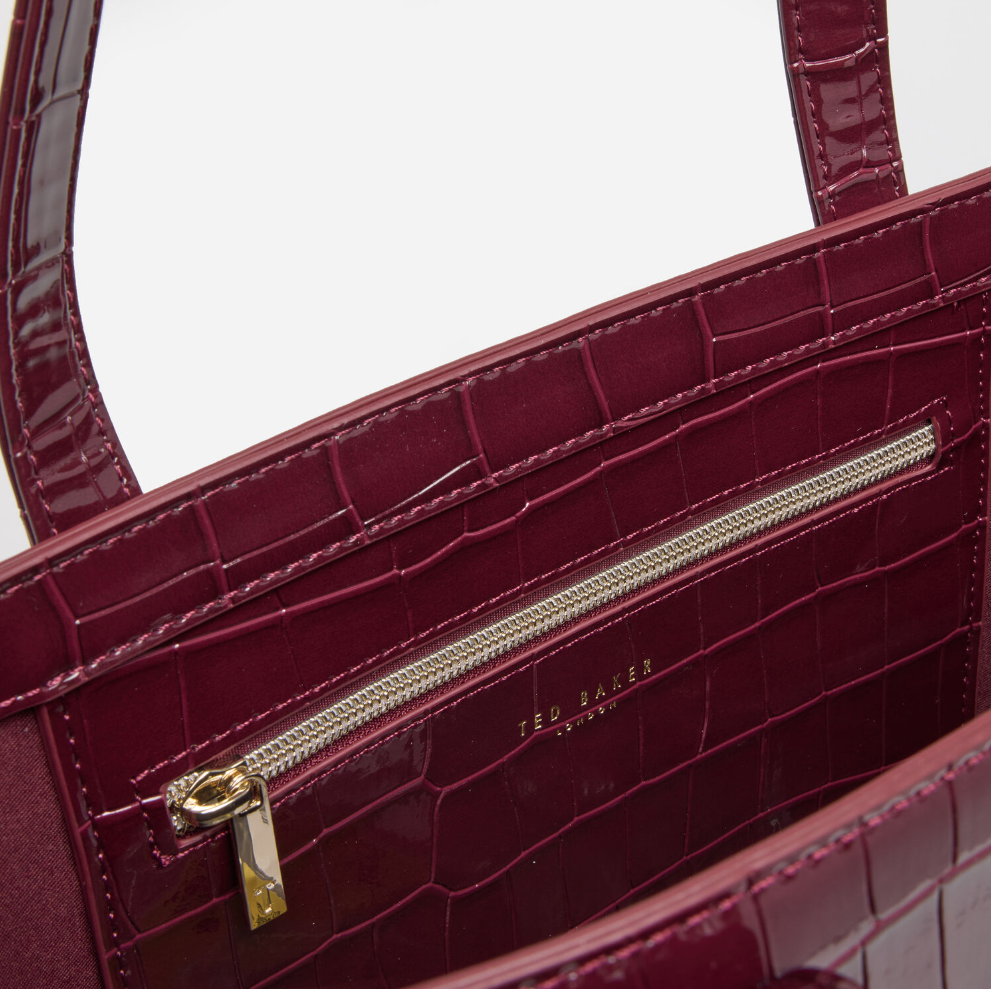 Ted Baker Burgundy Croc Effect XL Icon Bag