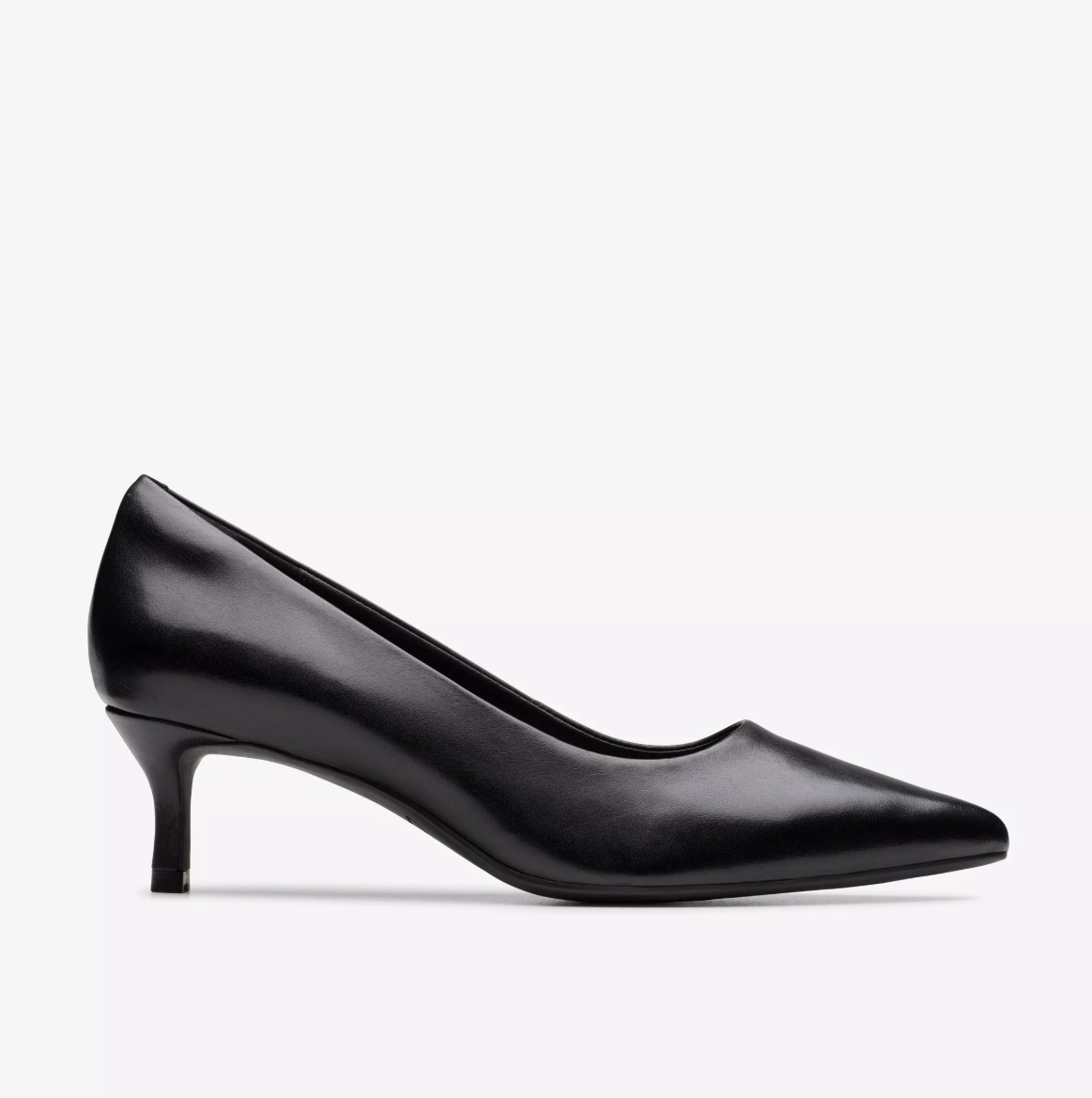 Black Leather Court Shoes for Ladies