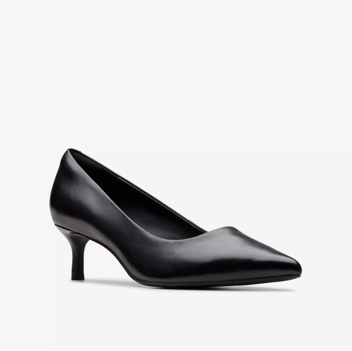Black Leather Court Shoes for Ladies