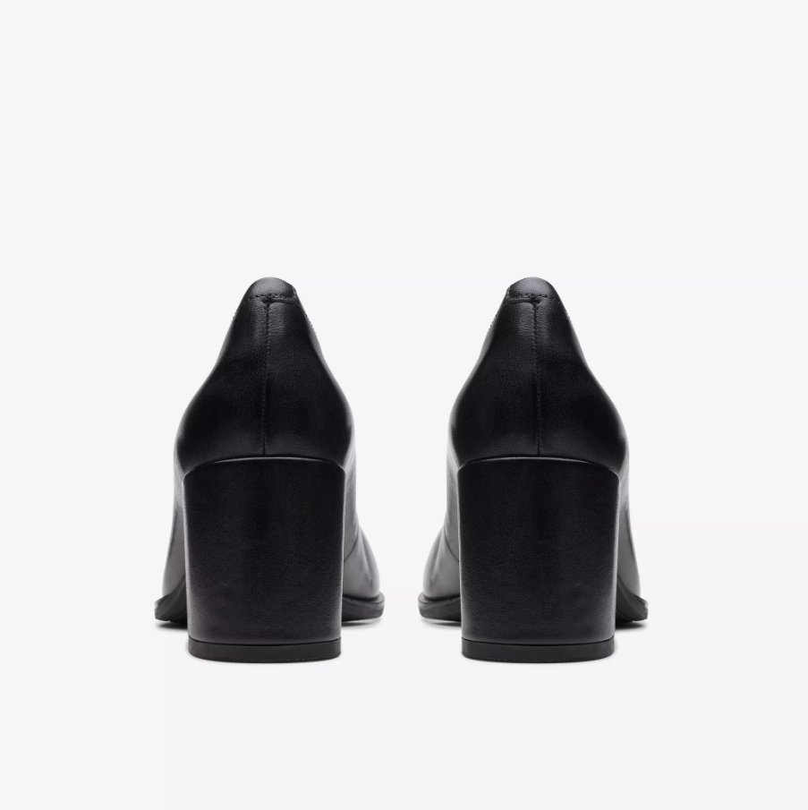 Black Leather Court Shoes