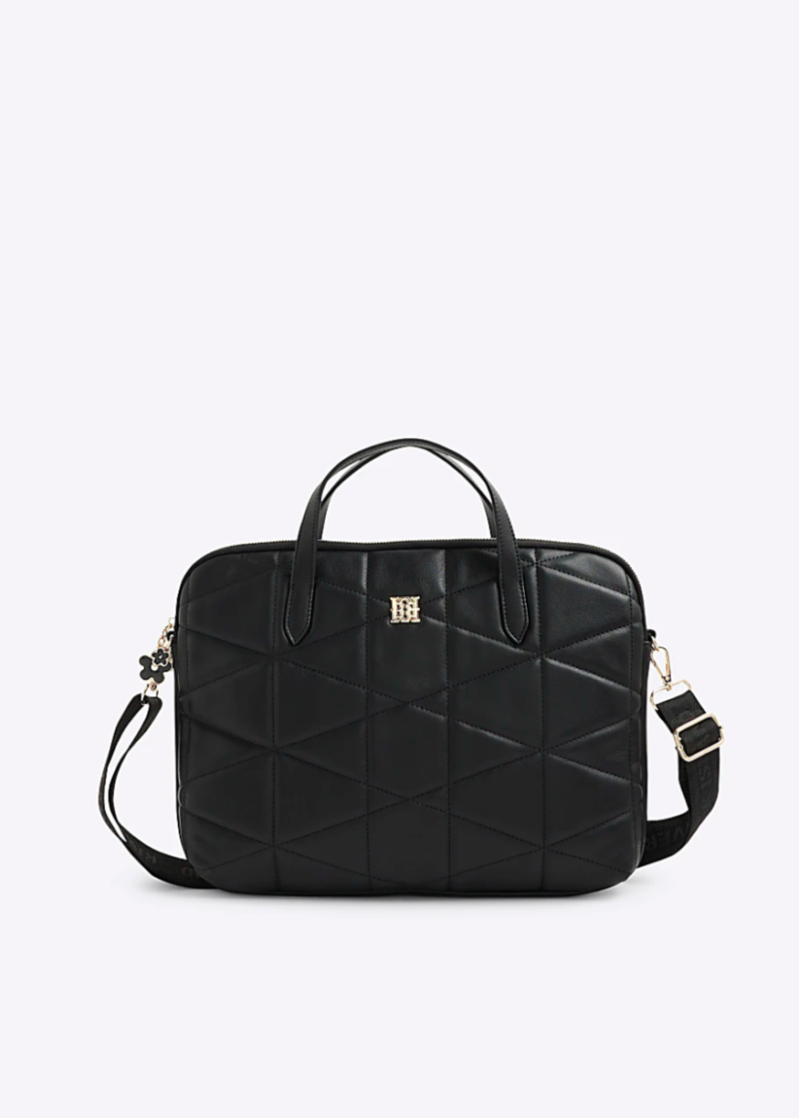 Black Patent Monogram Laptop Bag
