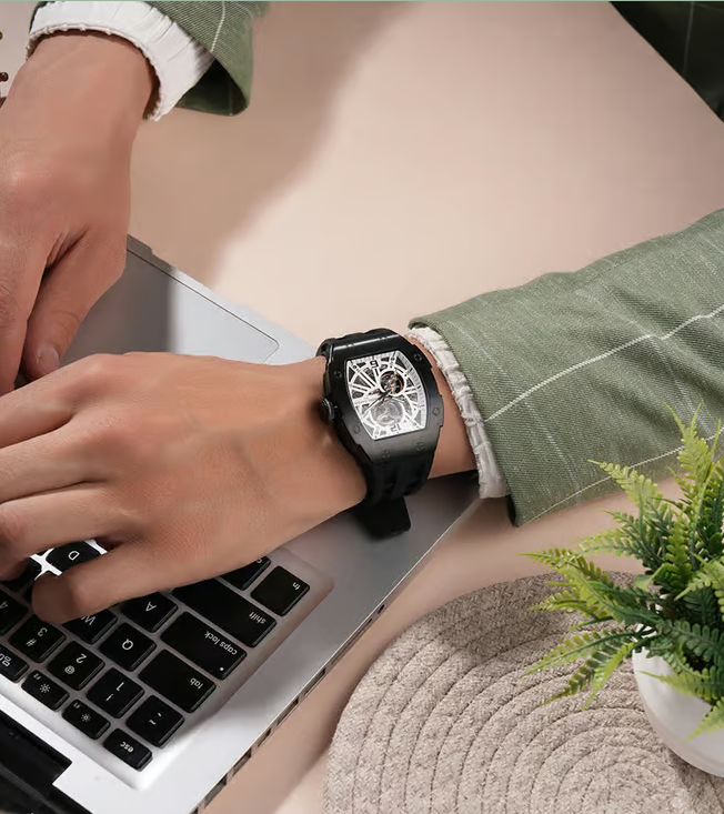 P.C Black & Green Automatic Watch for Men