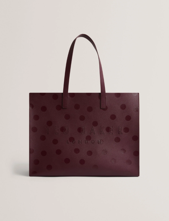 Ted Baker XL Shopper Bag in Polka Dot Burgundy