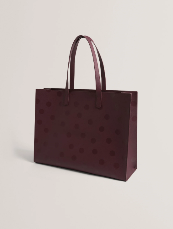 Ted Baker XL Shopper Bag in Polka Dot Burgundy