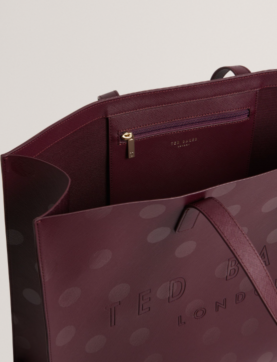 Ted Baker XL Shopper Bag in Polka Dot Burgundy