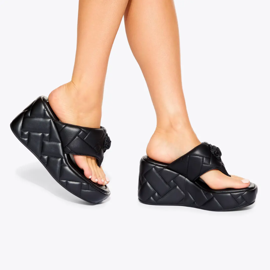 Kurt Geiger KG Wedge Sandal in Black