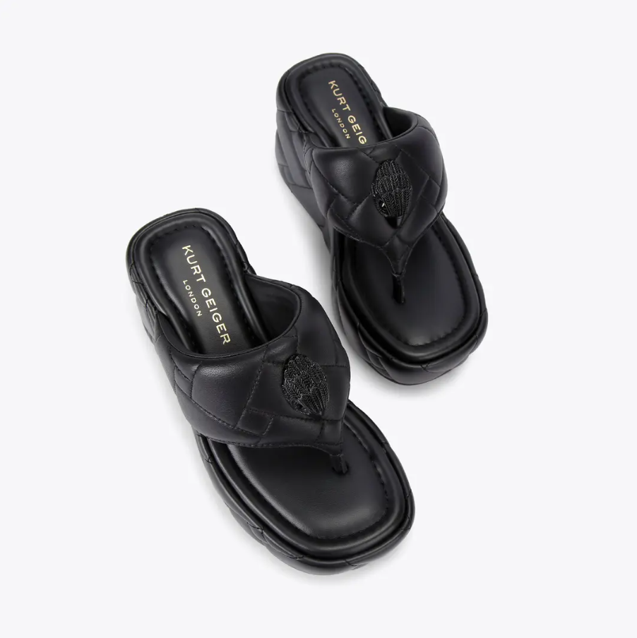 Kurt Geiger KG Wedge Sandal in Black
