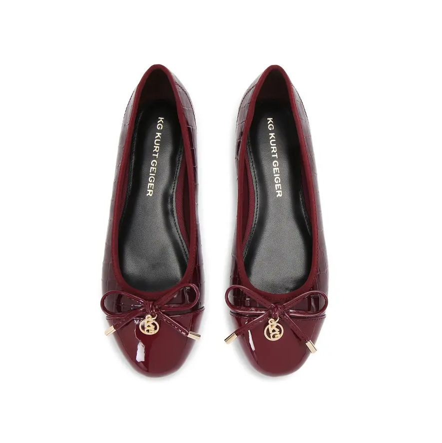KG Wine Flat Shoe With Bow Details