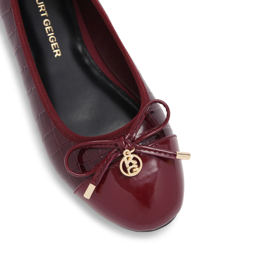 KG Wine Flat Shoe With Bow Details