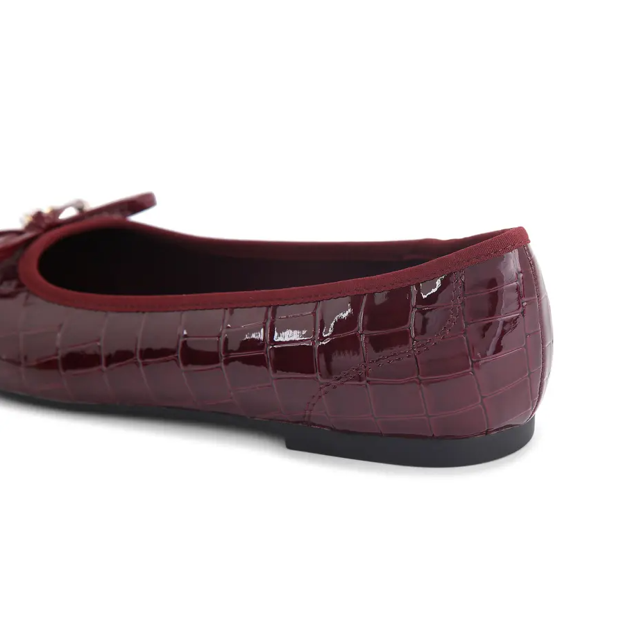 KG Wine Flat Shoe With Bow Details