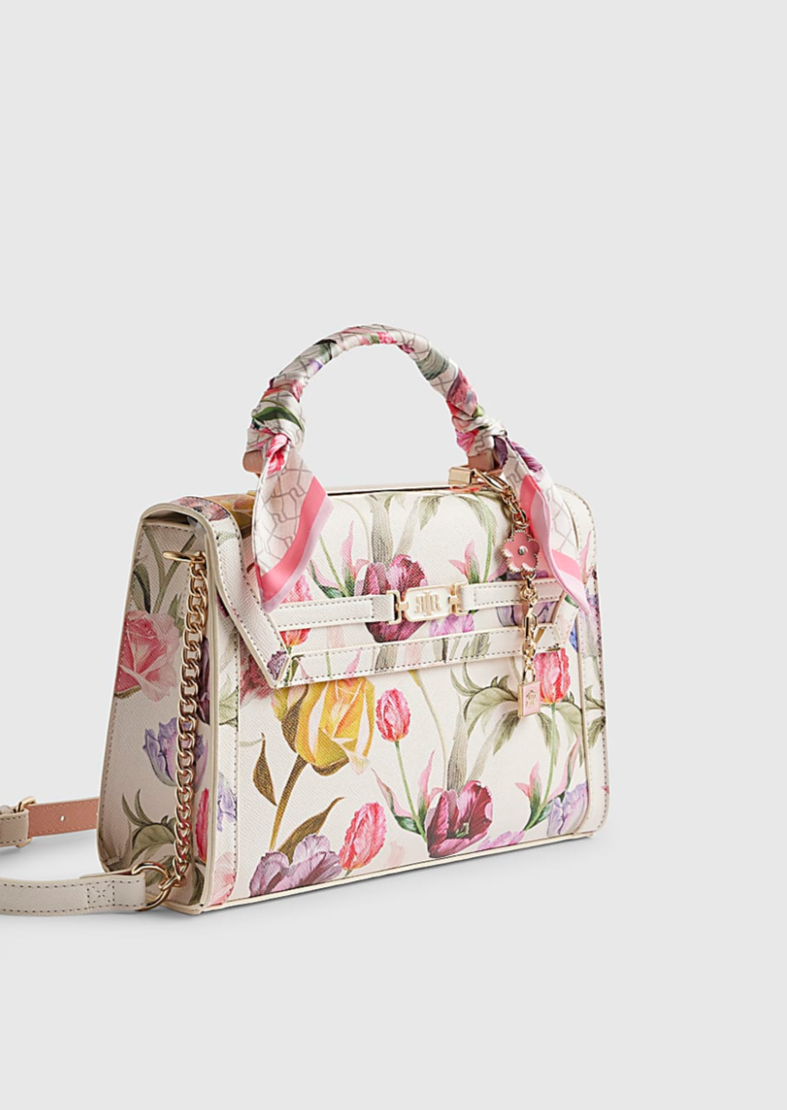 Floral Charm Tote Bag