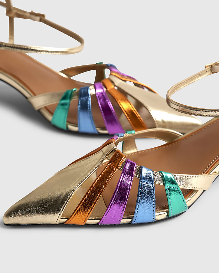 RI Multicolour Kitten Heel Sandal