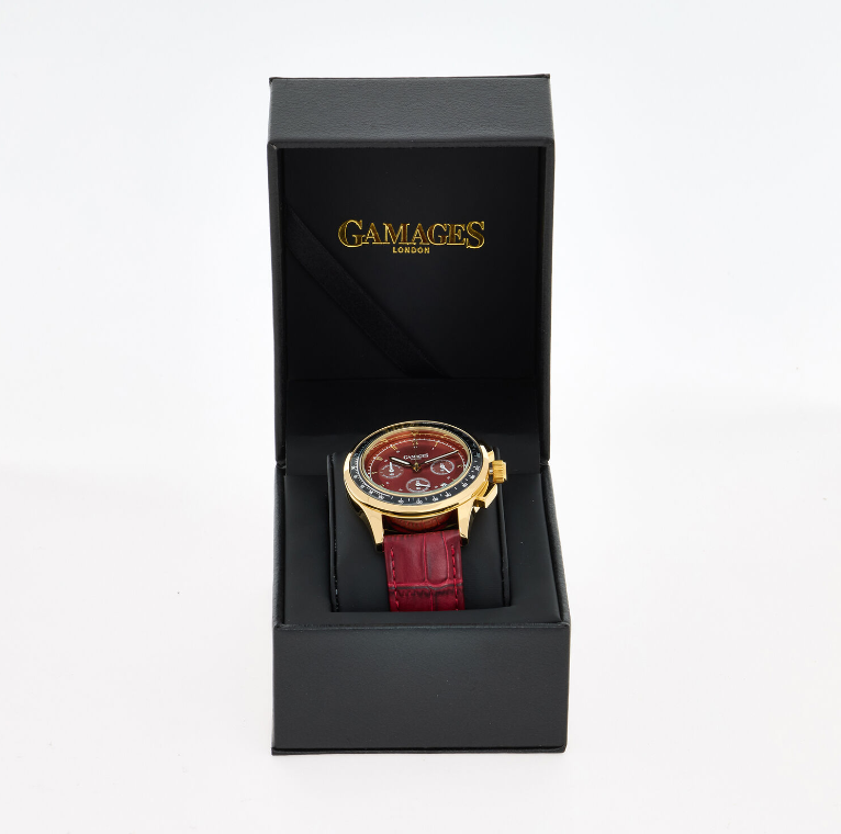 Red Leather Chronograph Watch