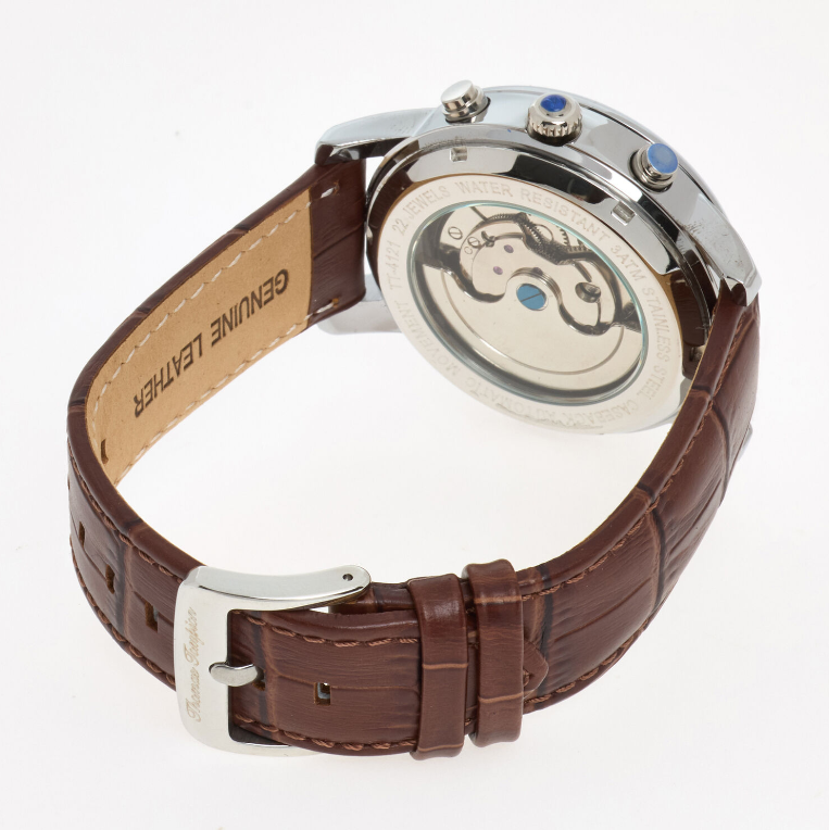 Thomas Tompion Brown Leather Automatic Watch -Authentic Retail Product
