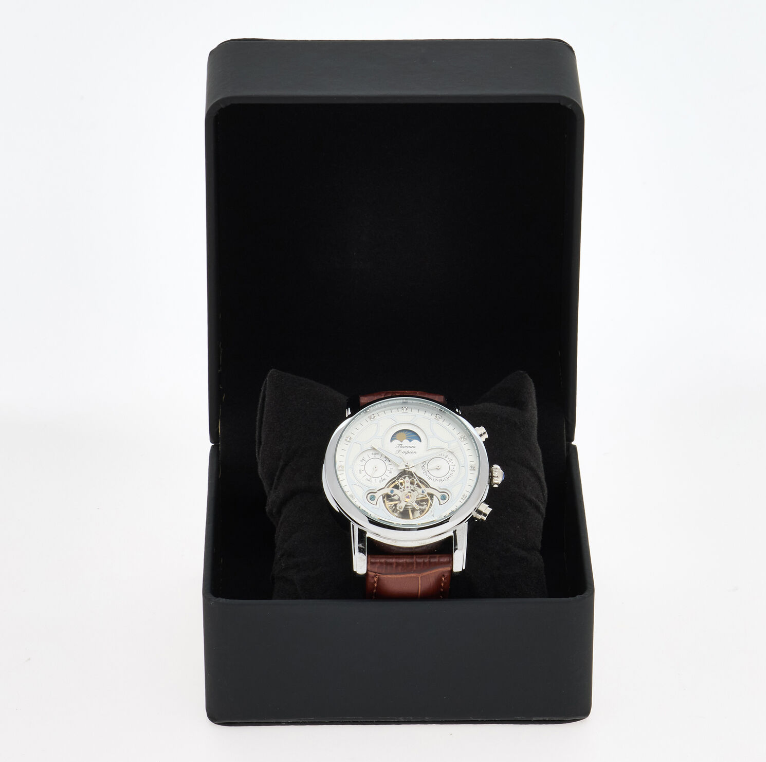 Thomas Tompion Brown Leather Automatic Watch -Authentic Retail Product