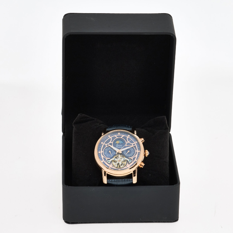 Thomas Tompion Blue Leather Automatic Watch -Authentic Retail Product