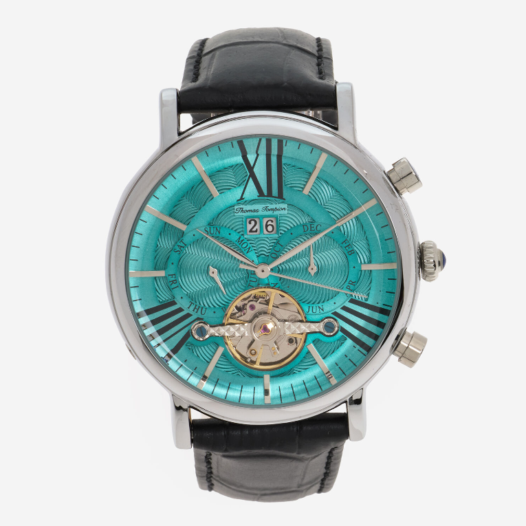 Thomas Tompion Black Leather Automatic Watch - Authentic Retail Product