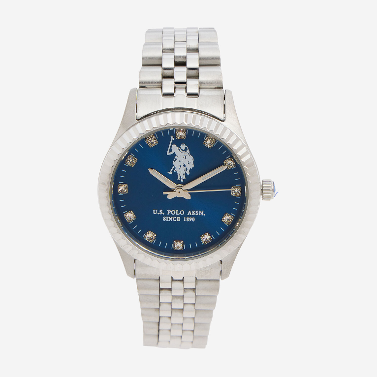 US Polo Assn Stainless Steel Blue Face Water Resistant Watch - Authentic Retail Product